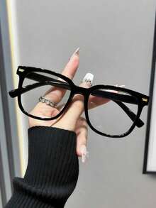 1pc Large Square Unisex Retro Y2K Style Fashion Glasses, Multi-Functional, Essential For Academic Preparation, Daily Use - Multicolor - View 5