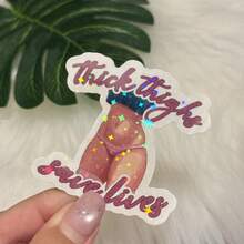 "Thick Thighs Save Lives" Cartoon Full Hip Design Vinyl Sticker - Matte Finish, Self-Adhesive, Durable Vinyl Material For Water Bottles, Tumblers, Laptops, Hats & Phone Cases - one-size - View 10