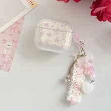 Pink Floral Pattern Protective Case For AirPods 4, Apple 3rd Gen Bluetooth For AirPods Pro 3 Earphone Shell, Suitable As A Gift For Yourself Or Friends - Pink - View 19