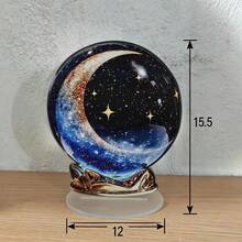 Creative Gift Flat 2D Acrylic Crystal Ball Starry Sky And Crescent Moon Design Bedroom Home Garden Desktop Decoration - 1PC - View 9