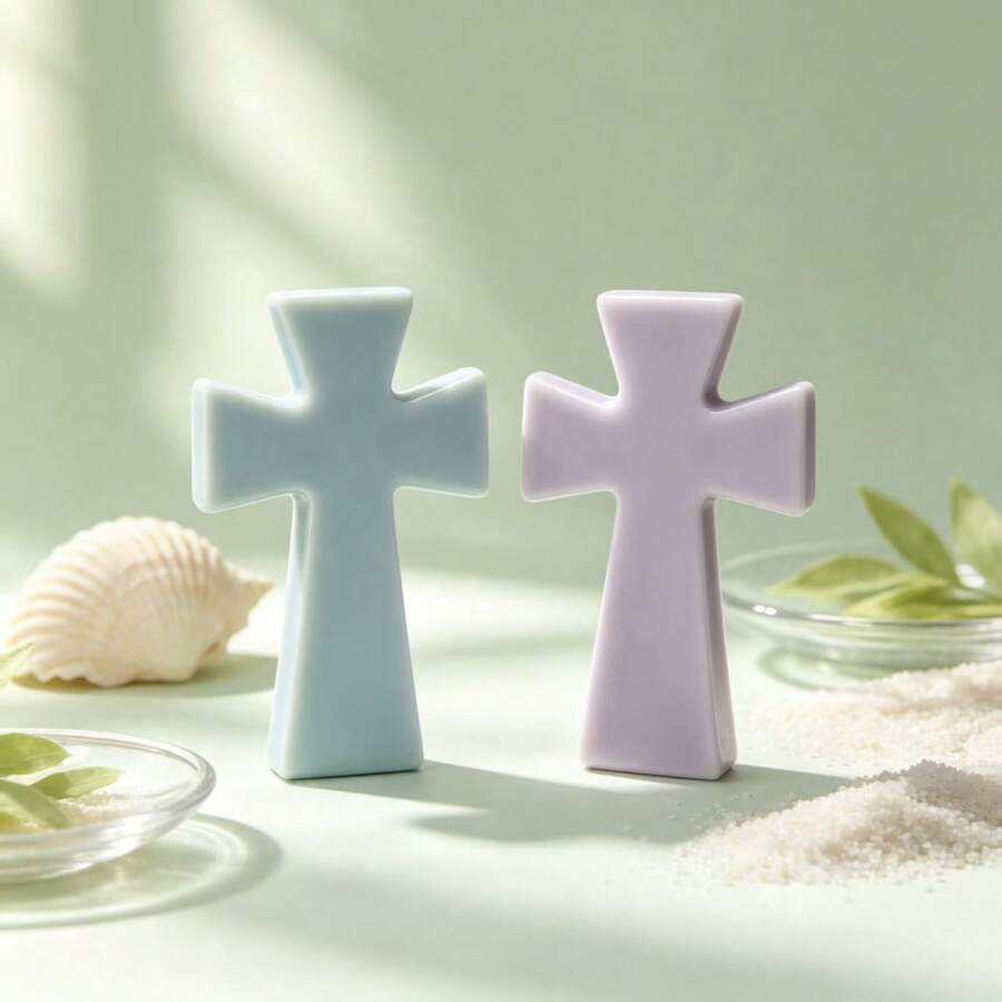Large Cross Silicone Mold DIY Handmade Candle Aromatherapy Plaster Soap Silicone Mold - White - View 1