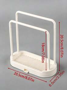 1pc Kitchen Sink Cloth Drying Rack, Can Dry Towels, Store Sponges And Steel Wool, Suitable For Kitchen Countertop And Sink Area, Freestanding Double Bar Plastic Stand, Ideal Housewarming Gift - Multicolor - View 3