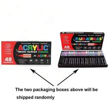 12/24/36 Colors Liquid Acrylic Markers, Soft Tip, Marker Pens, Professional Art Use For Adults, Suitable For Canvas, Stone, Wood, Glass, Ceramic, Fabric, Etc., DIY Craft Creation - Multicolor - View 16