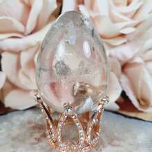 1PC Natural White Clear Quartz Crystal Egg, Egg Shaped Polished Crystal, Crystal Collection Decor, Perfect Graduation & Holiday Gift - White - View 1