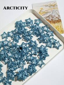 Arcticity 10pcs Colorful Glowing Star Hair Clips Set, Fluorescent Glow-In-The-Dark Bangs Clips, Fluorescent Hair Clips, Suitable For Concert Glowing Fun Hair Accessories - Blue - View 6