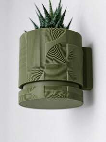 1pc Detachable Wall-Mounted Greenery Planter, Artistic Textured Pattern, Indoor Wall Flower Pot, Balcony Foliage Plant Pot, Minimalist Home Decor, Birthday Gift - Detachable - View 5