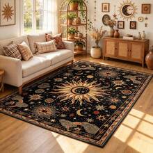 1pc Celestial Sun & Moon Pattern Carpet, Soft & Comfortable Bedroom Rug, Washable Carpet, Suitable For Front Door, Entrance, Hallway, Kitchen, Bedroom, Dorm, Dining Room, Skin-Friendly Carpet, Living Room Rug, Sofa Seat Carpet, Area Rug, Creative Versatile Home Decor Carpet, Large Living Room Carpet, Bedroom Rug, Walk-In Closet Carpet, Room Decoration, Gift For Family And Friends - Multicolor - View 5