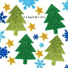 200pcs DIY Christmas Foam Stickers Self-Adhesive Snowflake Shape Stickers For Christmas Party Crafts - Multicolor - View 5