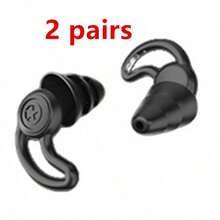 2 piezas Tapones de silicona blancos a prueba de sonido, impermeables para natación, dormir, buceo, surf, suaves y cómodos (estilo aleatorio) - Tres pisos - Ver 18
