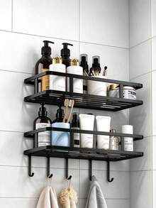 Cross-Border Bathroom Storage Rack, No-Drill Wall-Mounted Organizer, Suitable For Beside Toilet, Home Toiletries And Decor Storage Rack - Multicolor - View 1