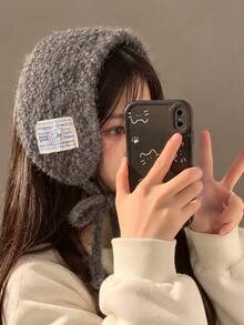 1pc Women's Knitted Plush Tie Ear Muffs, Soft And Warm Ear Protection, Winter Windproof And Cold-Proof Ear Covers, Suitable For Daily Wear, Outdoor Travel, Cycling And Commuting - Multicolor - View 5