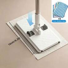6-Piece Automatic Hands-Free Mopping System, With 5 Replacement Cloths (For Standard Size), Sturdy ABS Frame, One-Button Cloth Change, Space-Saving Design, Suitable For Wall/Ceiling Mopping And Commercial Use, Perfect For Large Area Floors/Kitchen - 1 Mop + 5 Random Mop Heads - View 11