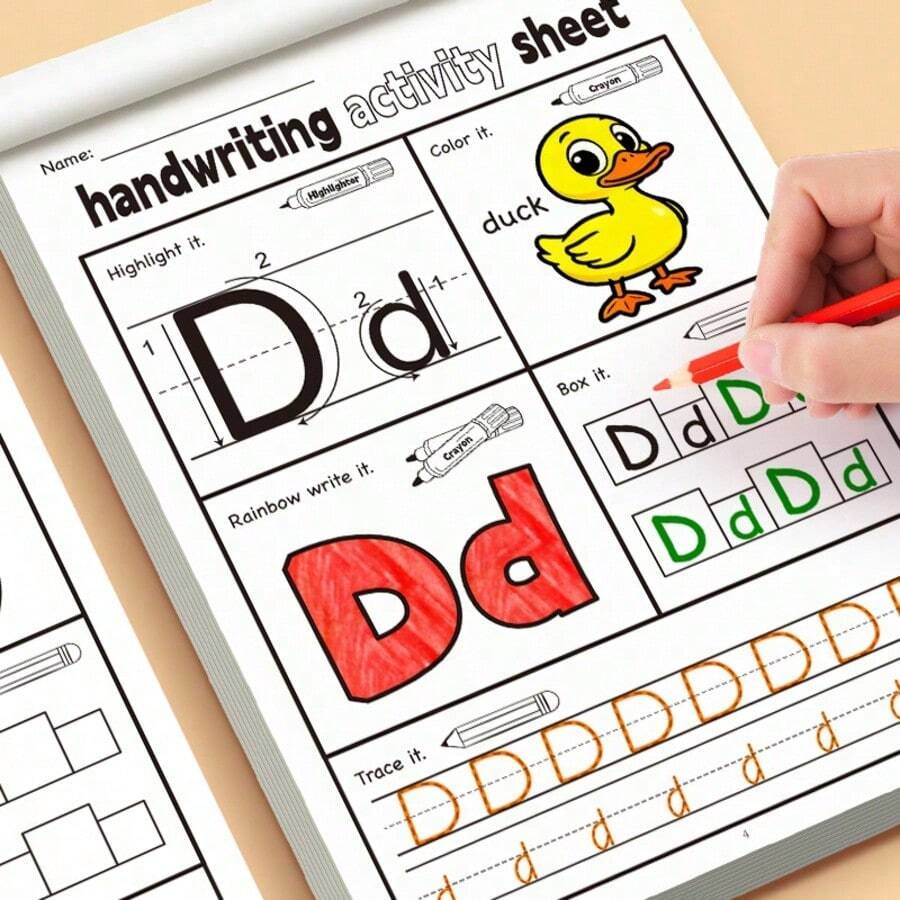 1pc Children's Observation Coloring Book, Word Matching Activity Book, Learn Words And Objects, Enhance Parent-Child Interaction, Birthday Christmas Gift, Random Style - Multicolor - View 1
