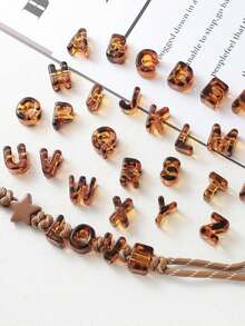 12 Buah/6mm Manik Huruf Akrilik Transparan Lubang Besar, Perlengkapan Pembuatan Perhiasan Gelang dan Kalung, Kombinasi Huruf Acak. - MultiWarna - View 3