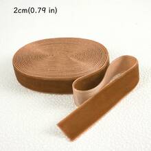 10yd/2yd Caramel Brown Flocked Ribbon Roll, Solid Color Flocked Fabric Ribbon, Suitable For Gift Wrapping, Bouquet Decoration, DIY Hair Accessories And Sewing Crafts. - Velvet Ribbon - View 13
