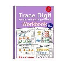 1pc Cartoon Animal Print Number Tracing Practice Book, Number Writing And Counting Exercises, 64+ Pages, Learning Activity - Multicolor - View 8
