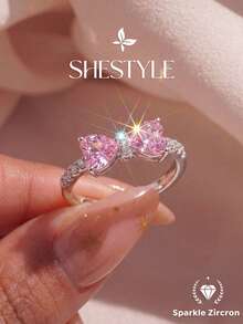 1pc Fashionable Red Bow Ring, Vintage Style Women's Design, Suitable For Daily Wear Or As A Gift - Bow - View 2