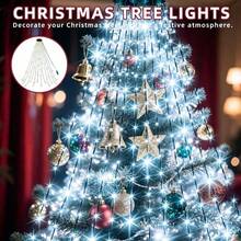220/400 LED Christmas Tree Waterfall Lights, USB Powered Fairy String Lights, 8 Modes Curtain Lights, Warm White Christmas Tree Decoration, Suitable For Home, Party And Holiday - Waterfall Light - View 7