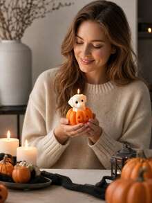 1 Set Cartoon Pet Scented Candles, Halloween Theme Ghost Pumpkin Design, Suitable For Autumn Party, Home Decor, Bedroom, Table Centerpiece Decoration, Wedding Decoration, Halloween Holiday Gift - 2pcs - View 11