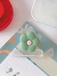 5/3/1pcs Macaron Colorful Flower Shaped Cartoon Transparent Clips, Cute Elegant Style Flower Transparent Side Clips, Multi-Functional Paper Clips, Receipt, Ticket, Exam Paper Storage Clips, Snack Sealing Clips, Daily Decorative Stationery, Suitable For Organizing Documents, Notes, Bills At Home Or Office. Random Color - Multicolor - View 8