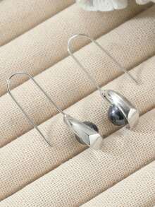 Gmzalx Women's Elegant Faux Pearl Earrings, Minimalist Style, Unique Design Jewelry - Silver - View 7