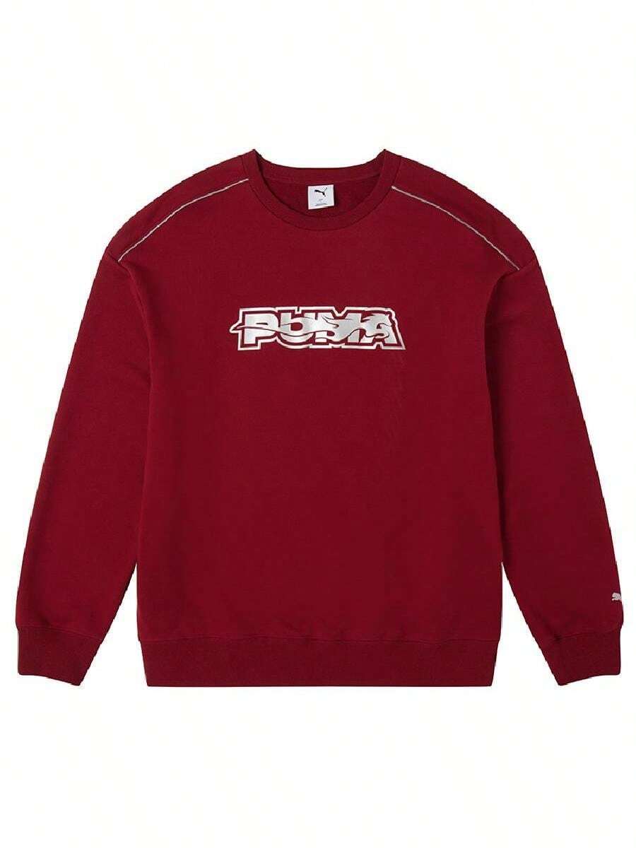 Puma Men's/Women's Sweatshirt/Pullover RACE-AHEAD-CREW-TERRY Soft Comfortable Casual Sports Sweatshirt 636033-28 - Bright Red - View 1
