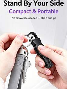 1pc All-Metal 360° Multi-Function Phone Stand, Portable Foldable Phone Holder With Keychain Clip, Non-Slip Desktop Stand, Portable Travel Phone Stand, Suitable For Smartphones, Daily Home Video Watching, Live Streaming, Office And Travel Use - Multicolor - View 9