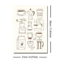 1/3pcs Set Framed/Unframed Coffe Machine Coffee Club Kitchen Canvas Poster Minimalist Brown Espresso Cafe Bar Wall Art Print Coffee Conner Decor Painting For Coffee Lover,Appartment,Living Room,Modern Home Decoration - Poster - View 17