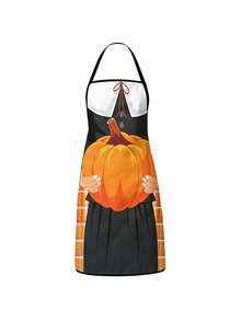 Set Celemek Dapur Thanksgiving 2 Pcs/1 pcs, Celemek Masak Wanita dengan Motif Ayam Kalkun Panggang & Lucu yang Dapat Diatur, Celemek Memanggang untuk Liburan Panen Musim Gugur, Hadiah untuk Tuan Rumah Pesta Makan Malam Thanksgiving - MultiWarna - View 10