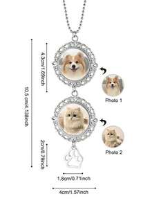 Custom Pet Photo Car Hanging Ornament: Personalized Memorial Pendant, Rearview Mirror Hanging Decoration, Dog And Cat Lover Accessory - Multicolor - View 5