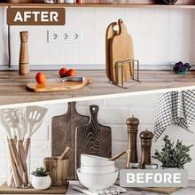 Heavy Duty Metal Cutting Board Storage Rack - Space-Saving Cabinet/Countertop Organizer With Baking Tray Rack, Sturdy Kitchen Storage Shelf (No Screws Required, Easy Assembly), Suitable For Kitchen Storage Containers And Countertop Organization - Storage Rack - View 9