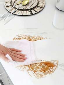 Self-Adhesive Marble Kitchen Countertop Protective Film - Oil And Heat Resistant, Easy-To-Clean Aluminum Foil Backing, Quartz Stone Look, Suitable For Stovetops - A - View 2