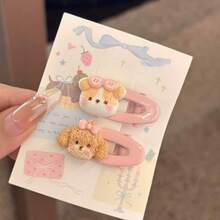 5pcs/Set Cute Puppy Hair Clips, Bangs & Side Hair Clips, Cartoon Blush Dog Hair Clips, Alligator Hair Clips, Hair Accessories - Puppy - View 4