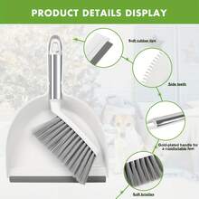 1 Set Small Handheld Broom Set With Soft Bristle Brush Head, Non-Slip Handle And Hanging Ring Design, Suitable For Desktop, Keyboard, Windowsill And Pet Waste Cleaning - Multi-color - View 6
