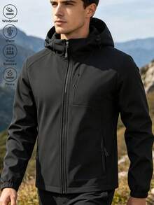 Men's Autumn/Winter Casual Fashion Outdoor Sports Hiking Jacket - Black - View 1