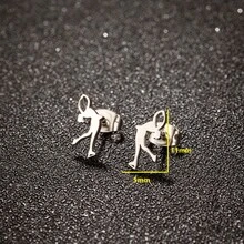 1 Pair Stainless Steel Yoga Stud Earrings ,Sports Jewelry Dancer Stud Earrings - GED729 - View 4