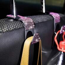 2 Packs Artificial Diamond Car Hooks, Hidden Car Storage Hooks, Creative Car Seat Hooks, Women's Car Accessories - A - View 9