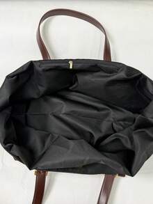 Women's Large Capacity Fashionable Personalized Coffee Color Buckle Design Matte PU Tote Bag, Suitable For Shopping And Commuting In Autumn/Winter - Coffee - View 9