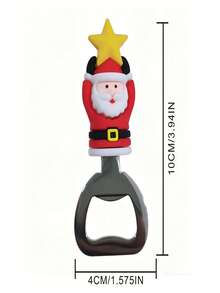 1pc Santa Claus Creative Bottle Opener, Kitchen Gadget, Effortless And Easy To Use, Ultra-Light And Compact, Perfect For Costume Parties, Home Kitchen, Backyard Gatherings, And More, Can Be Hung Up As A Cute Decoration When Not In Use - Multicolor - View 3