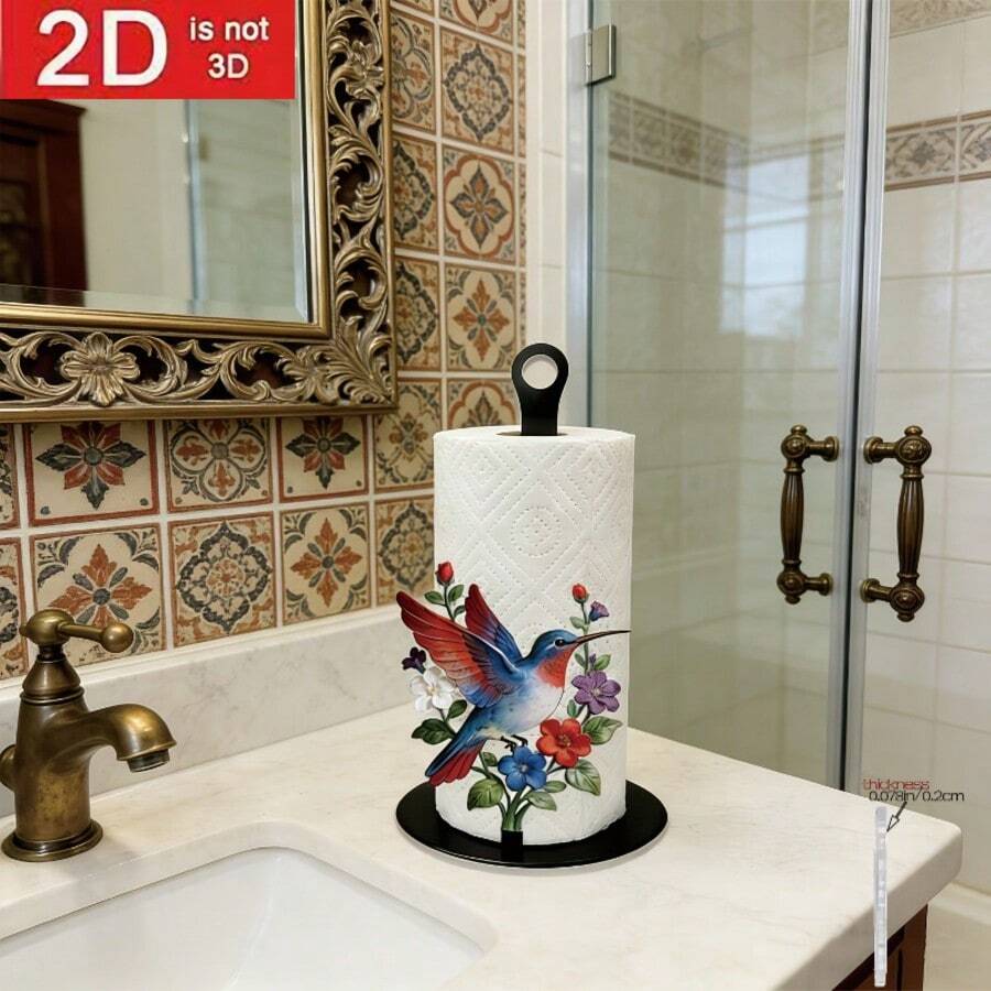 Acrylic Hummingbird Toilet Paper Holder, Exquisite Hummingbird Ready-To-Use Paper Roll Holder, Bathroom Kitchen Decor, Suitable For Bathroom, Dining Table, Bedroom, Country Style Home Decor - View 1