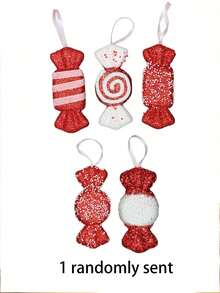6/5pcs&1pc Christmas Red Decorative Hanging Ornaments Set, Christmas Tree Hanging Decorations, Christmas Window Display Decor, Holiday Home Decor, Atmosphere Creating Props, Photography Props, Suitable For Christmas Tree Hanging Decoration, Christmas Party Indoor And Outdoor Decoration - Multicolor - View 13