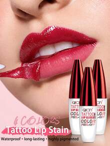 Waterproof Semi-Permanent Lip Tattoo Gel - Lip Tattoo Ink, Peel-Off Lip Stain Gel Ink, Long-Lasting Non-Smudging, Suitable For All Light Beige Skin Tones. Peelable Lip Gel, Matte Finish, Long-Lasting Waterproof, Semi-Permanent Stain, Fast-Acting, Easy To Apply And Color, Rotary Design For Easy Cleaning, Pocket-Sized For Travel - Multicolor - View 7
