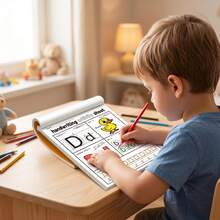 1pc Letter Trace Workbook, Multi-Type Writing Task, Concise Instruction Mark, Great For Offline Practice, Study Activity, Souvenir Kit, Pastime Learning - Multicolor - View 1