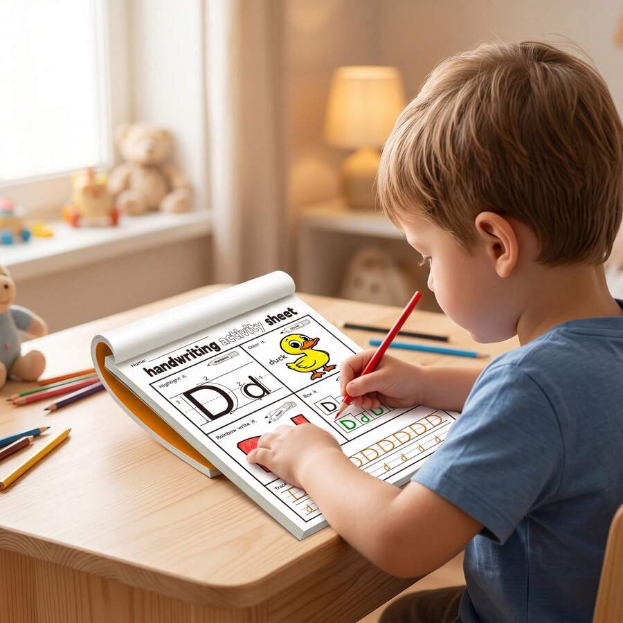 1pc Letter Trace Workbook, Multi-Type Writing Task, Concise Instruction Mark, Great For Offline Practice, Study Activity, Souvenir Kit, Pastime Learning - Multicolor - View 1