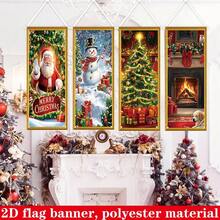 2D Flat, 2D Flat - 2D Flat, 2D Flat - Set Of 4 Vintage Christmas Logo Couplet Banners, Featuring Four Christmas Trees And Gift Box Patterns On Polyester Material, Perfect For Home Wall Decor, Suitable For Winter Christmas And New Year Parties - 1 - View 10