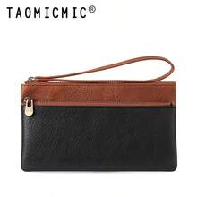 Women's PU Leather Wristlet Clutch Wallet, Double Zipper Multi-Compartment Coin Purse Phone Bag - Multicolor - View 14