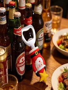1pc Santa Claus Creative Bottle Opener, Kitchen Gadget, Effortless And Easy To Use, Ultra-Light And Compact, Perfect For Costume Parties, Home Kitchen, Backyard Gatherings, And More, Can Be Hung Up As A Cute Decoration When Not In Use - Multicolor - View 5