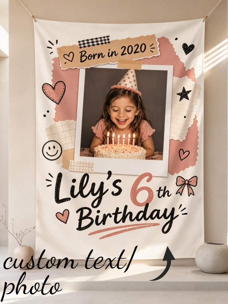 1 Customized Personalized Photo Text Pillowcase (Excluding Pillow Core), Single-Sided Printed Pillowcase, Personalized Birthday Gift, Holiday Customization, Valentine's Day Anniversary Gift For Couples, Homemade Holiday Home Gift, Gift Customization - Multi-color 4 - View 1