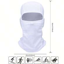 1pc/2pcs/3pcs Unisex Ski Balaclava Full Face Mask, Windproof Sun Protection Breathable Mask, UV Protection Ski Scarf, Suitable For Men/Women/Workers - White - View 4