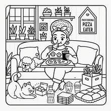 1 Adult Coloring Book Moments Bold & Easy Coloring Book, Daily Life Illustrations For Relaxation, Perfect Birthday And Holiday Gift For And Teenage Girls - Magic - View 6